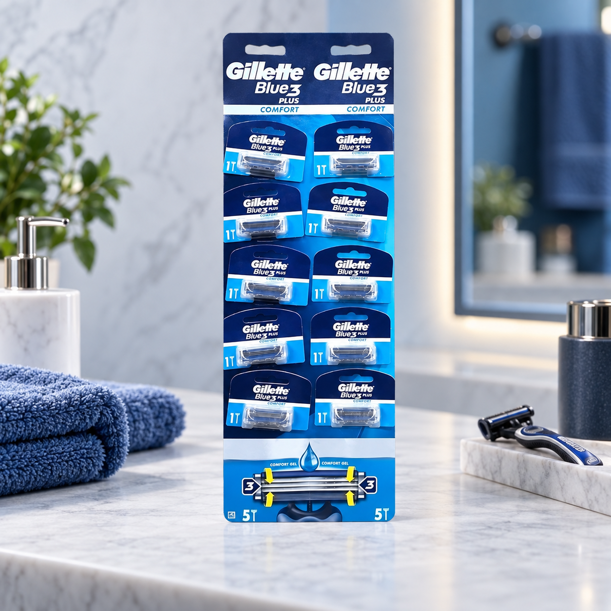 Gillette Blue-3 одноразовый станок 10шт. на планшете