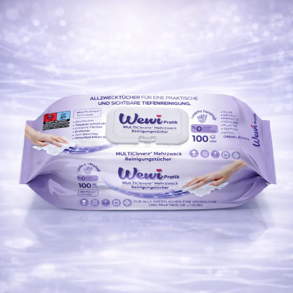WEWI влажные салфетки для уборки 100шт Lavanta (фиол)