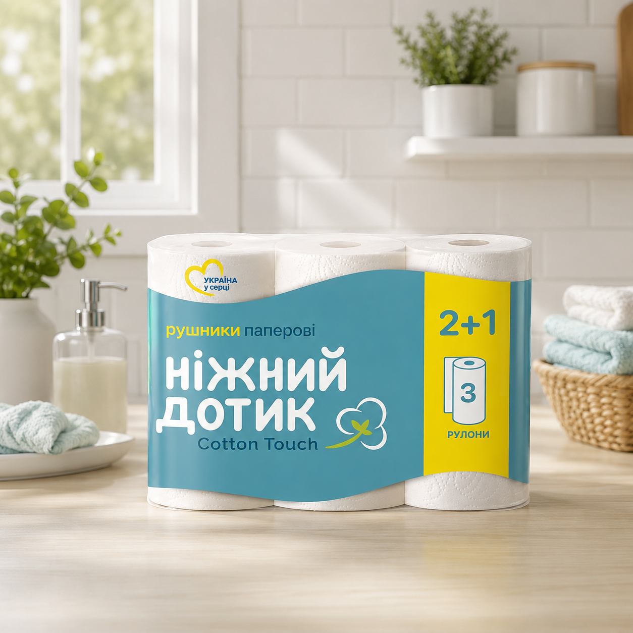 Нежный Дотик бумажное полотенце 2-х сл. 2+1