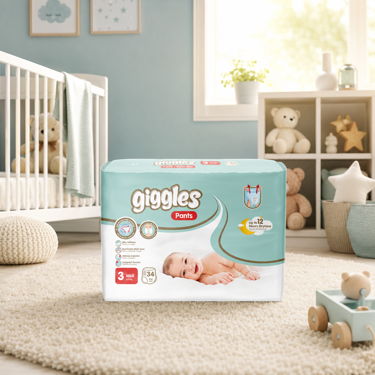 Giggles трусики детские №3 (34шт)