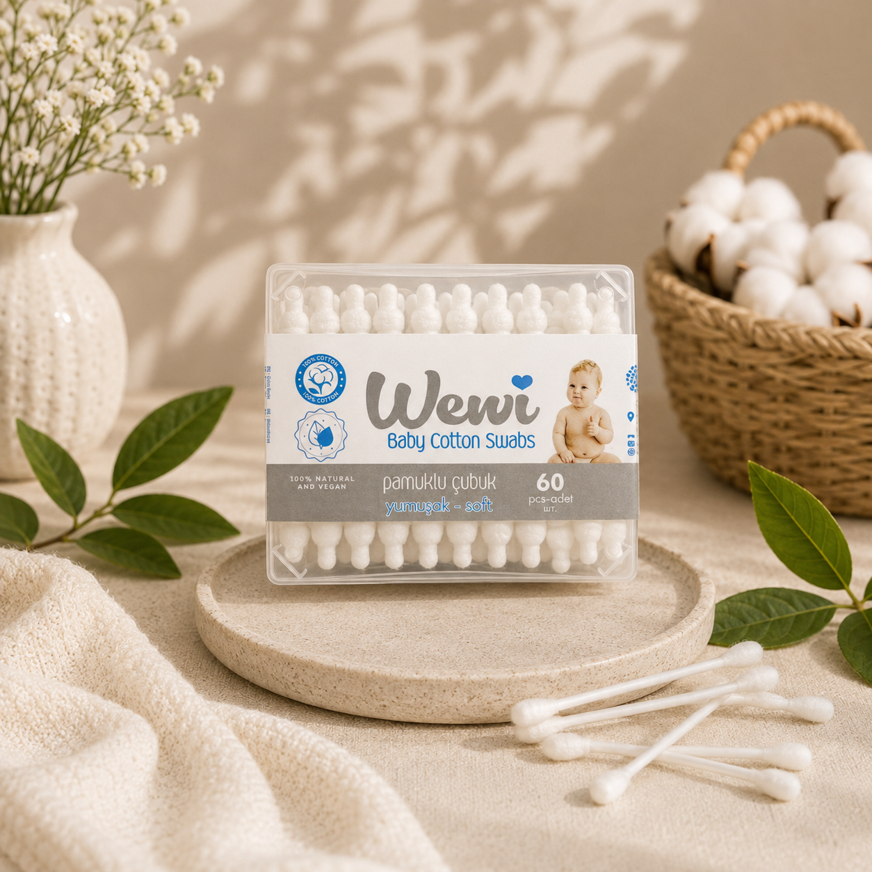Wewi ватные палочки детские 60шт.