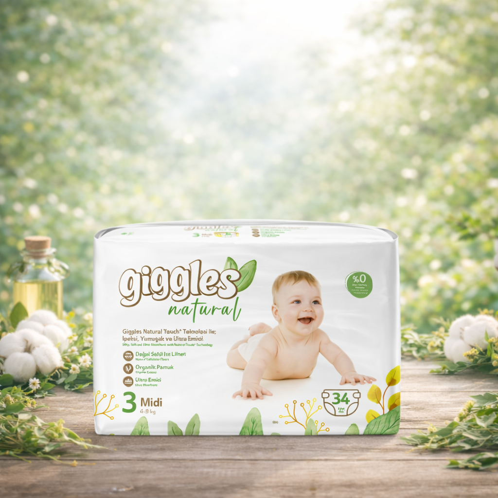 Giggles Natural TWIN детские подгузники №3 34шт 4-9 кг
