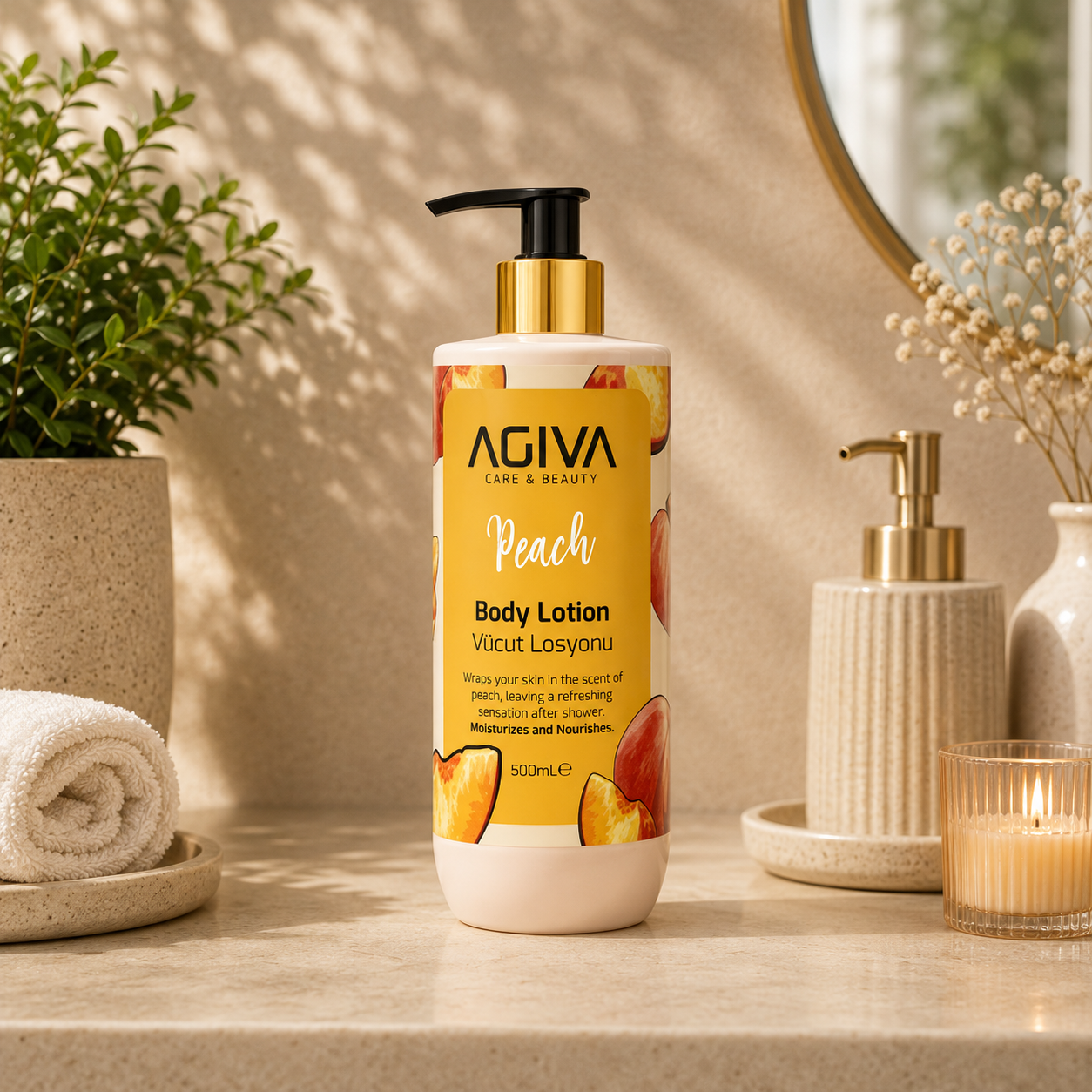 Agiva Body Lotion  500ml. Peach
