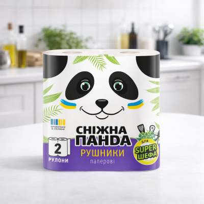 Снежная ПАНДА бум. полот. 2-сл 2шт/7978