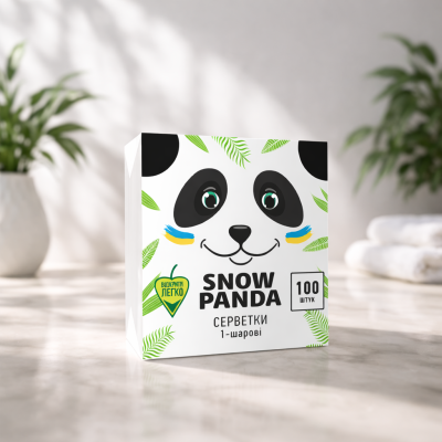 Снежная ПАНДА салф 33*33см 1-сл 100шт белая/1036