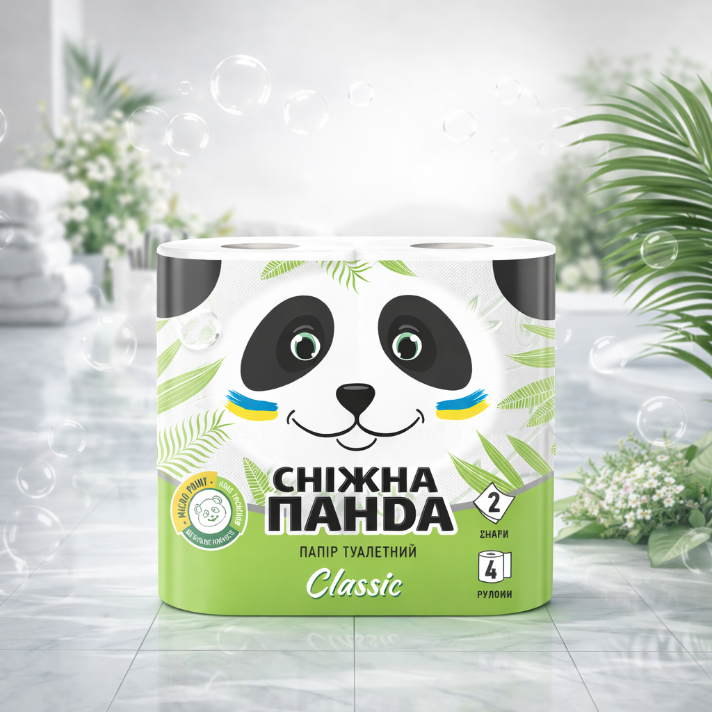 Снежная ПАНДА туал.бум.Бамбук.2-сл 4шт (16 в уп) /9415