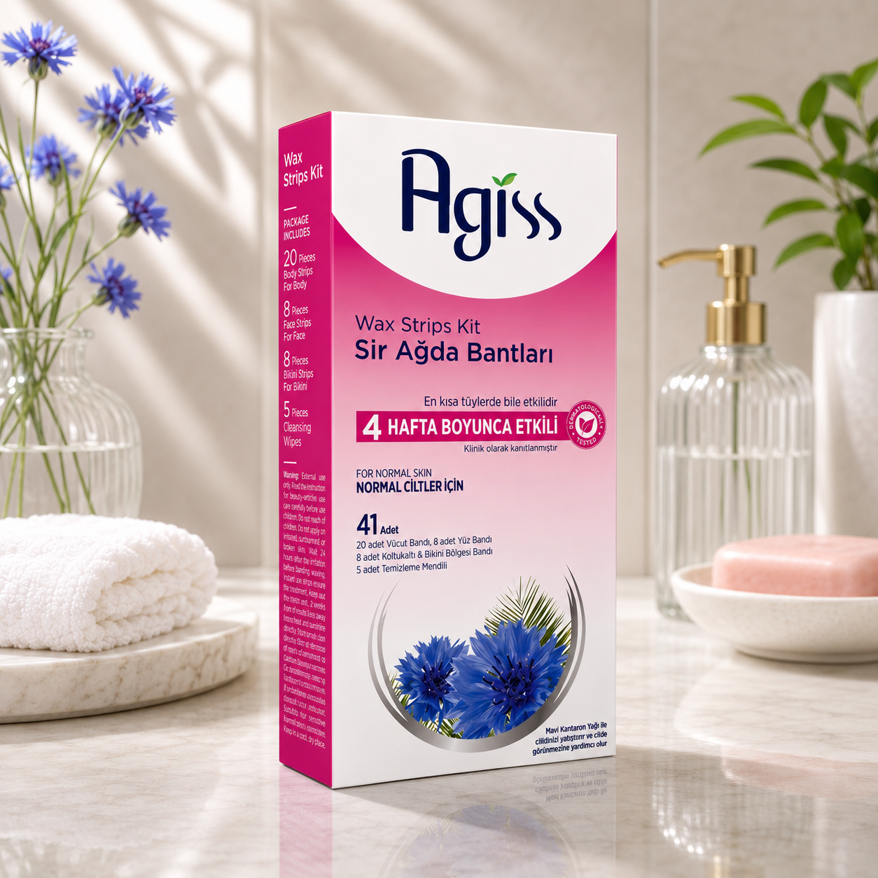 Agiss восковые полоски для депиляции 41шт. Pink