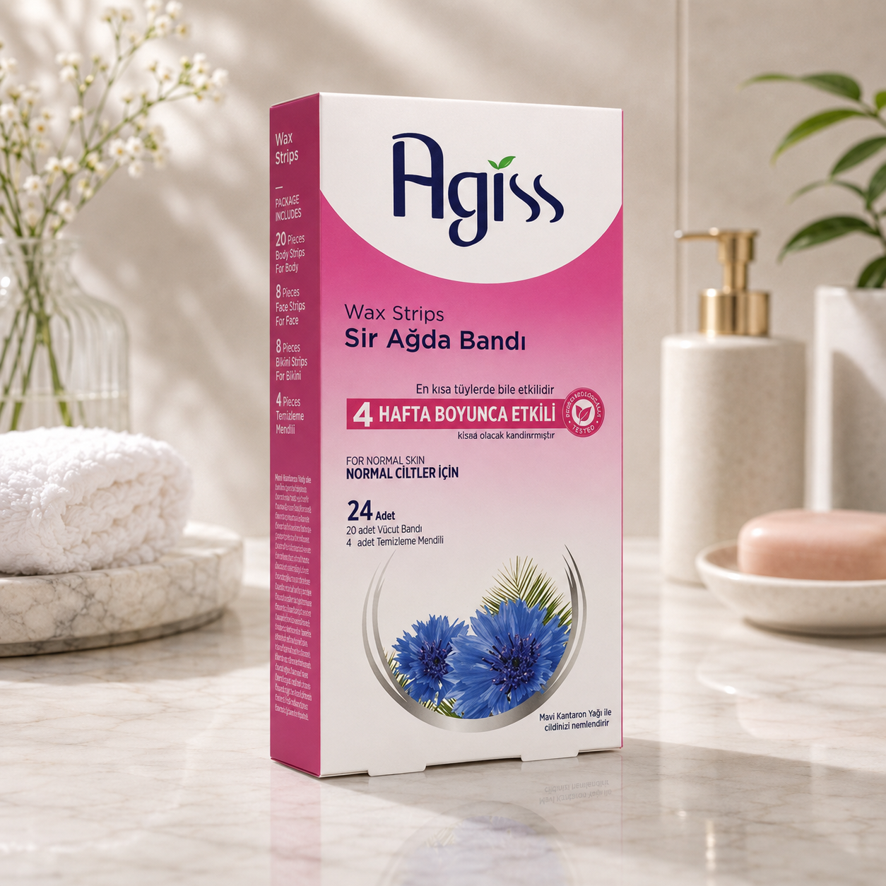 Agiss восковые полоски для депиляции 24шт. Pink