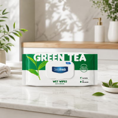 Deep Fresh влажные салфетки Green Nature.120шт Green Tea