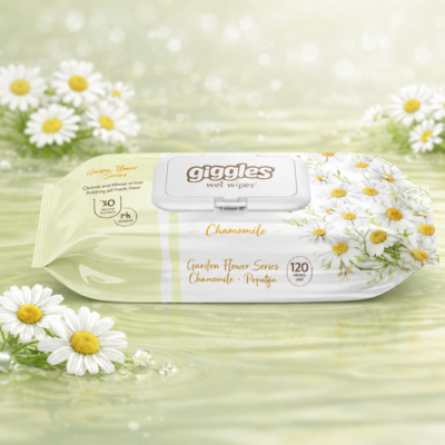 GIGGLES влажные салфетки 120шт Chamomole