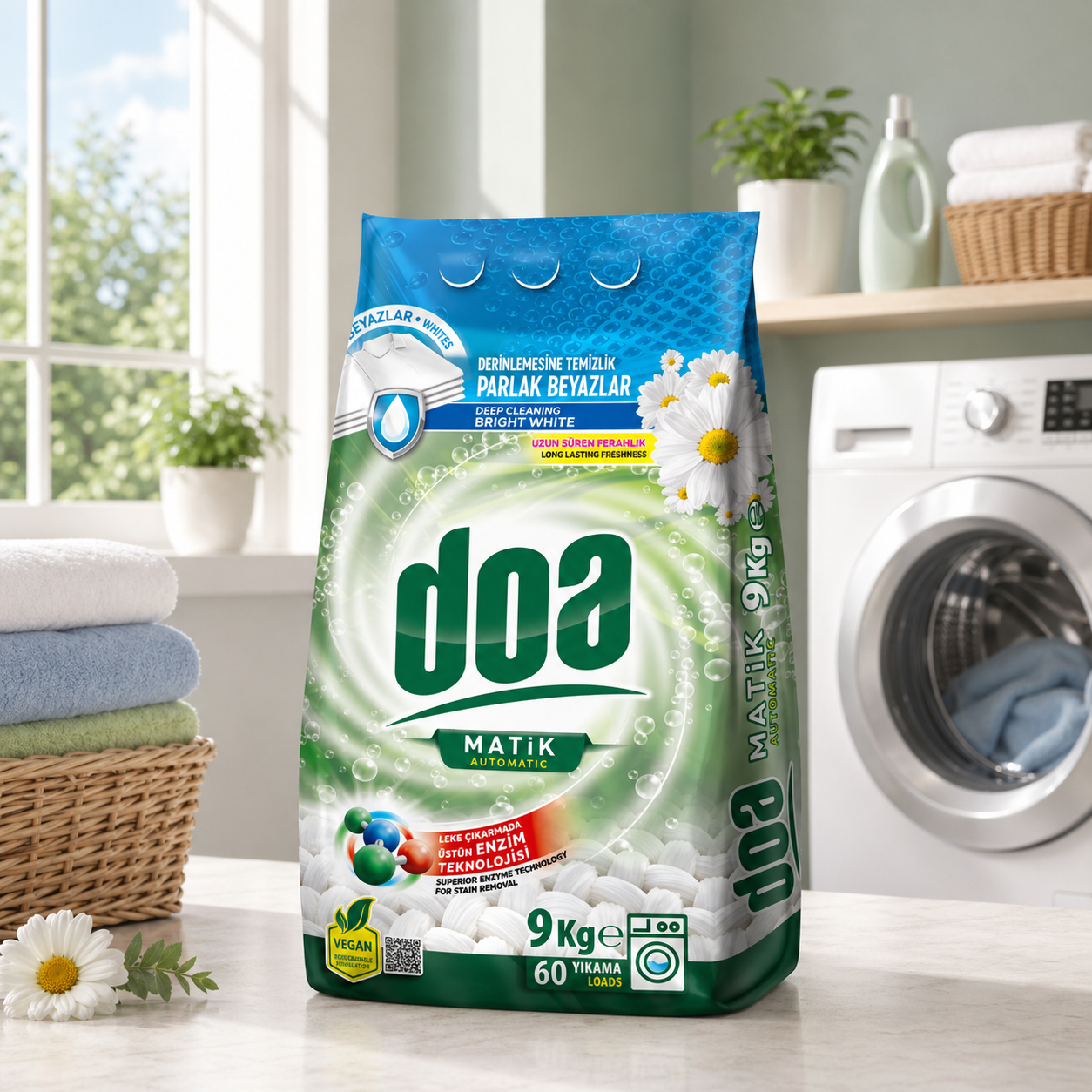 Doa стиральный порошок 9kg  для Белого белья