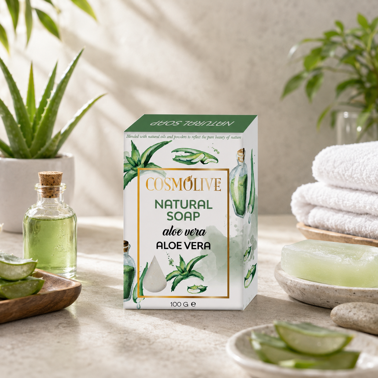 Cosmolive натуральное туалетное мыло 100г Aloe Vera