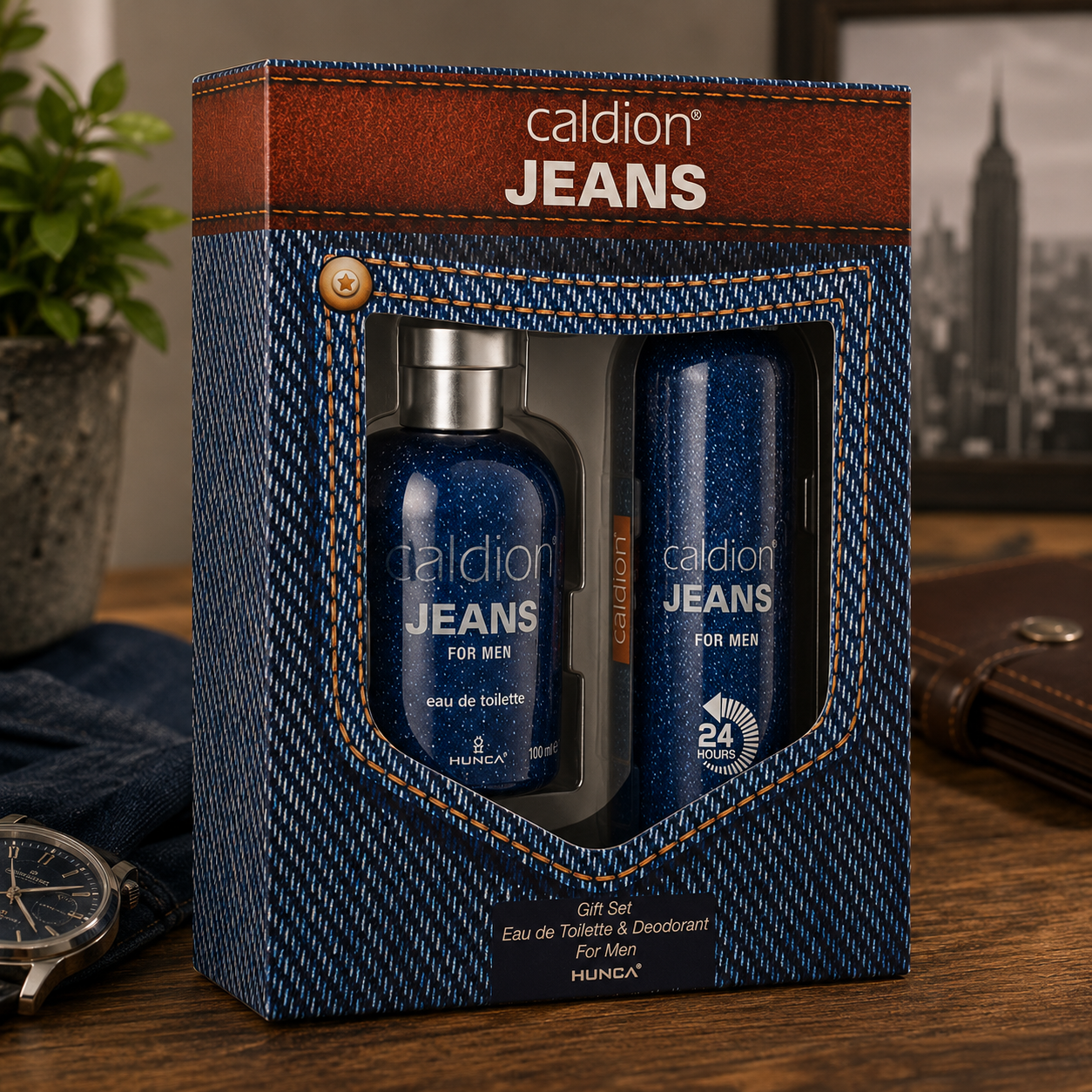 Hunca Set Caldion Jeans men 100+150мл