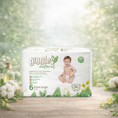 Giggles Natural JUMBO дет.подгузники №6 (34шт/36шт *4 в кор) 25+  кг /7060 $