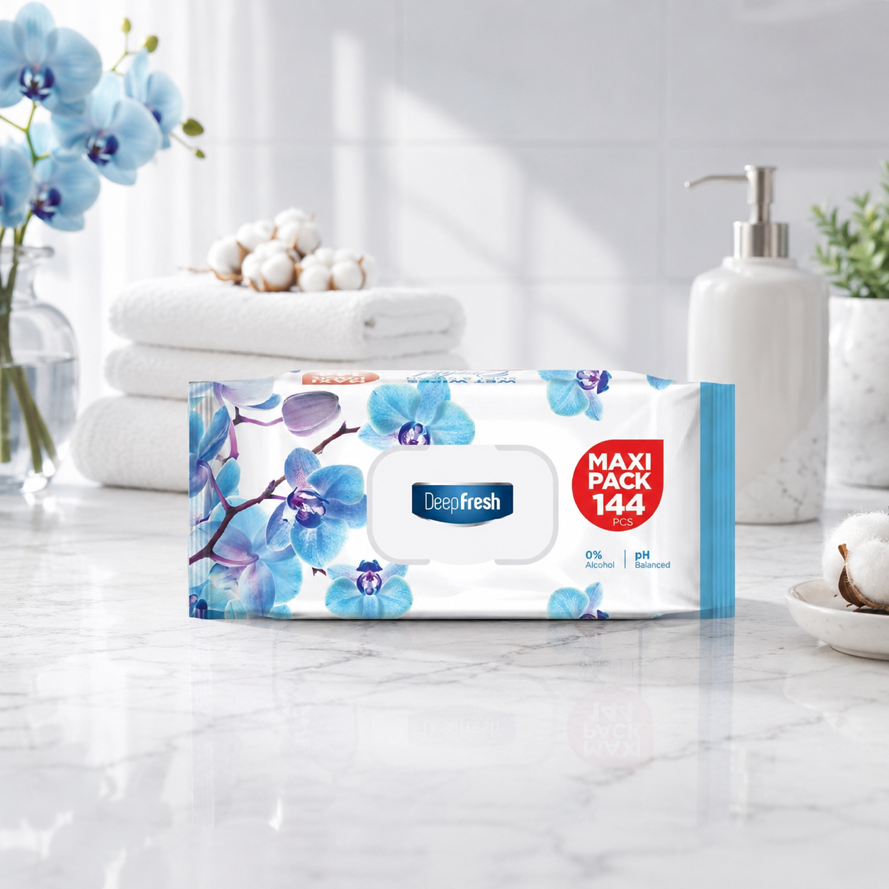 Deep Fresh влажные салфетки Maxi Pack 144шт Orchide