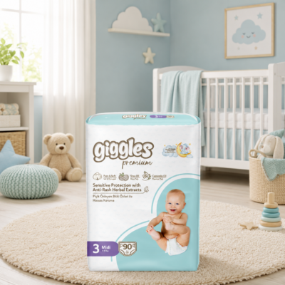 Giggles Premium MEGA  детские подгузники №3  (90шт) 4-9 kg