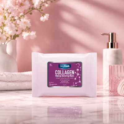 Deep Fresh Make-Up косметические влажные салфетки 25 шт Collagen