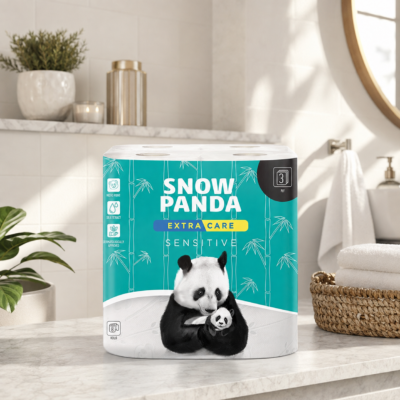 Снежная ПАНДА туалетная бумага Extra Care Sensitive 3-сл 8шт