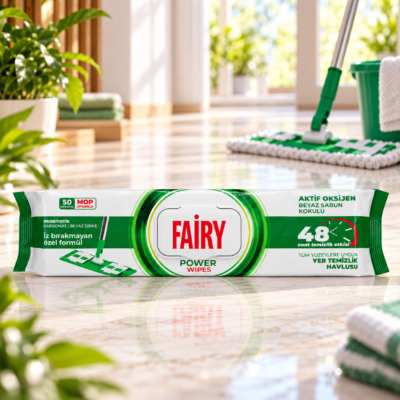 Fairy влажные салфетки для швабры 50шт Белое мыло