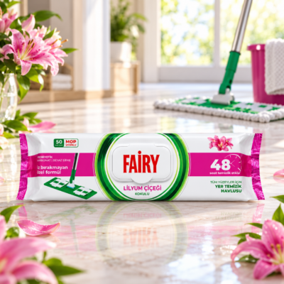 Fairy влажные салфетки для швабры 50шт Лилия