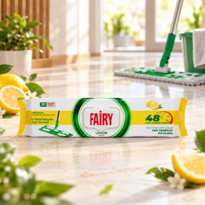 Fairy влажные салфетки для швабры 50шт Лимон